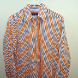 Ralph Lauren purple label orange striped shirt L